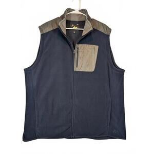Athletech Fleece Zip Vest Full Zip Outdoor Casual Mens XL Navy Blue
